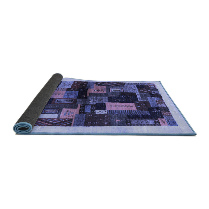 Sideview of Abstract Blue Contemporary Rug, con1558blu