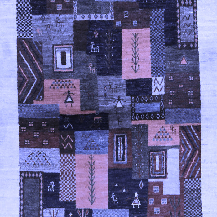 Abstract Blue Contemporary Rug, con1558blu