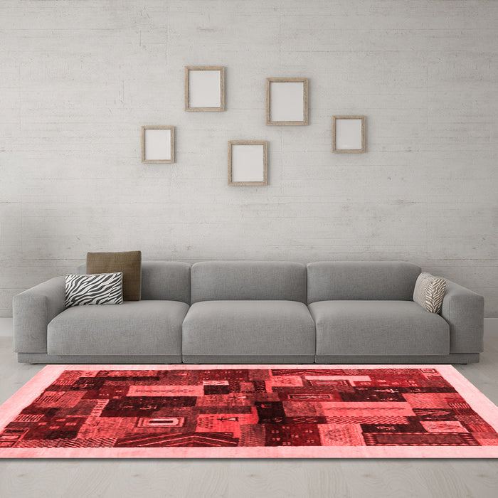 Contemporary Red Washable Rugs