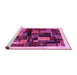 Sideview of Machine Washable Abstract Pink Contemporary Rug, wshcon1558pnk