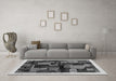 Machine Washable Abstract Gray Contemporary Rug in a Living Room,, wshcon1558gry