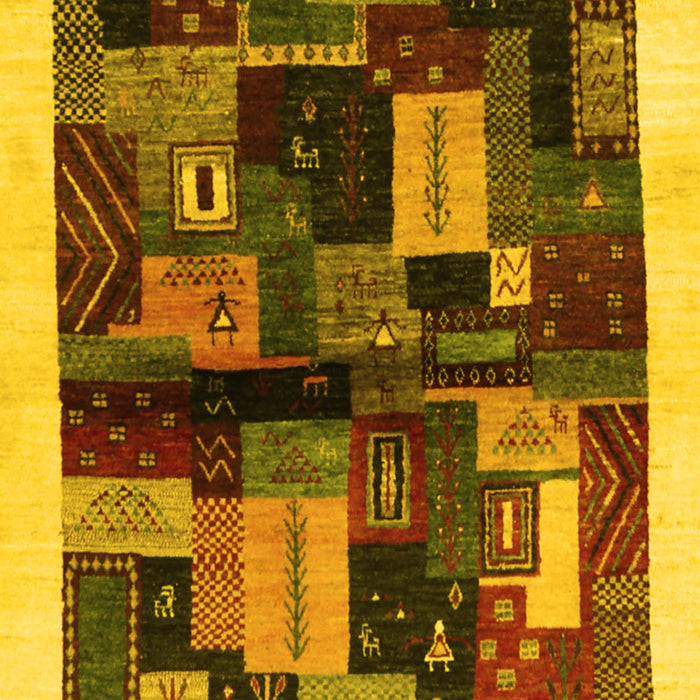 Machine Washable Abstract Yellow Contemporary Rug, wshcon1558yw