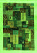 Serging Thickness of Machine Washable Abstract Green Contemporary Area Rugs, wshcon1558grn