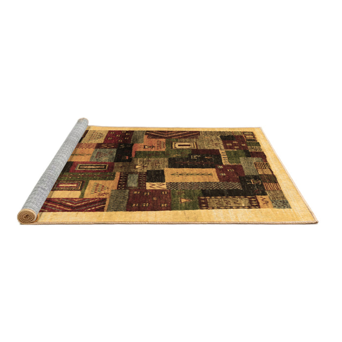 Sideview of Machine Washable Abstract Brown Contemporary Rug, wshcon1558brn