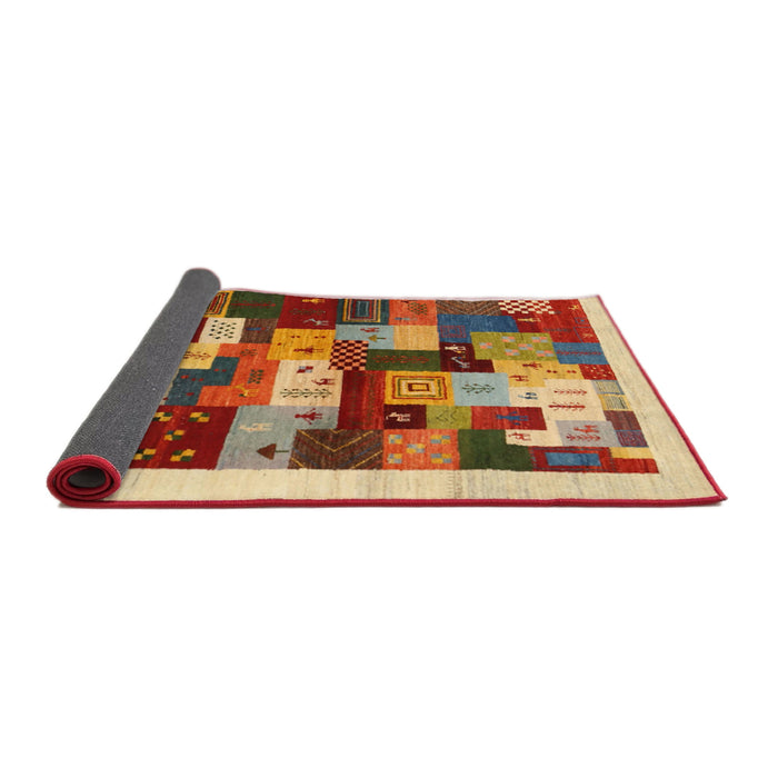Thickness of Contemporary Fire Brick Red Modern Rug, con1559