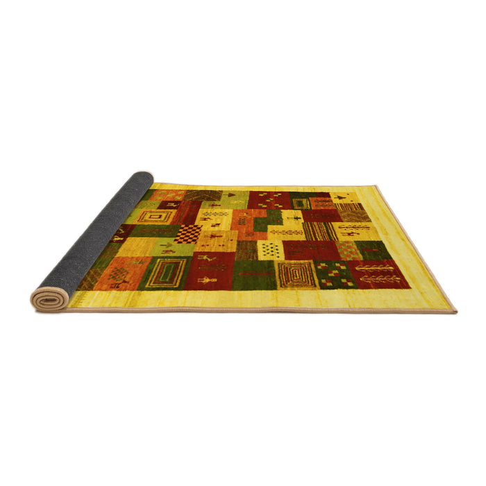 Sideview of Abstract Yellow Contemporary Rug, con1559yw