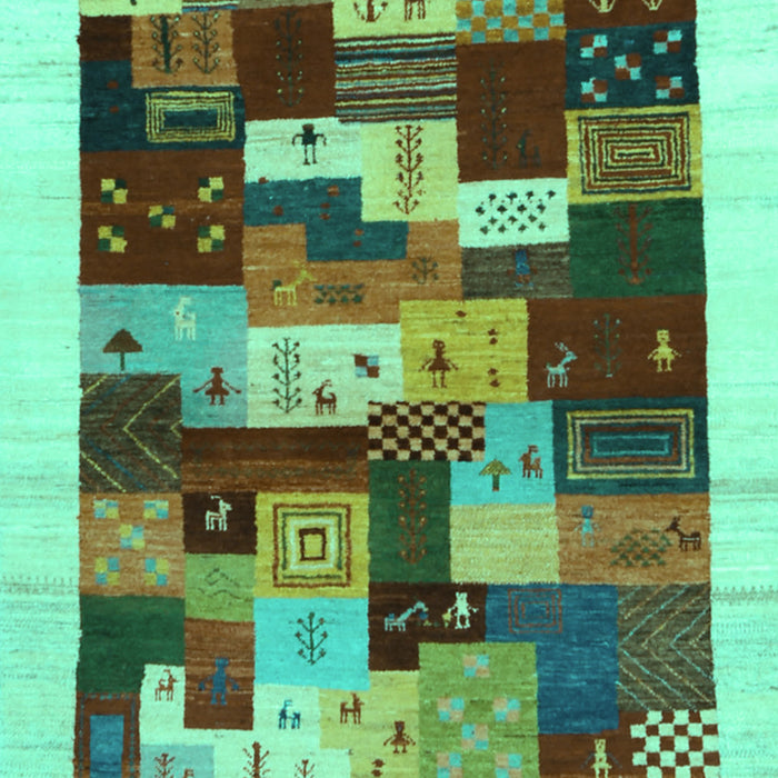 Abstract Turquoise Contemporary Rug, con1559turq