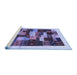 Sideview of Machine Washable Abstract Blue Contemporary Rug, wshcon1559blu