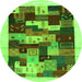 Machine Washable Abstract Green Contemporary Area Rugs, wshcon1559grn