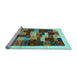 Sideview of Machine Washable Abstract Light Blue Contemporary Rug, wshcon1559lblu