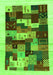 Serging Thickness of Machine Washable Abstract Green Contemporary Area Rugs, wshcon1559grn