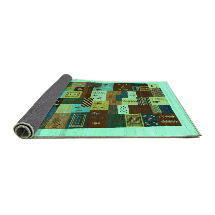 Sideview of Abstract Turquoise Contemporary Rug, con1559turq