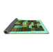 Sideview of Abstract Turquoise Contemporary Rug, con1559turq