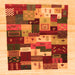 Square Machine Washable Abstract Orange Contemporary Area Rugs, wshcon1559org