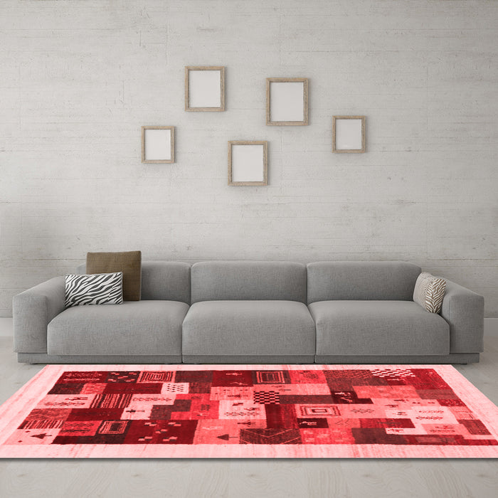 Contemporary Red Washable Rugs
