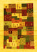 Machine Washable Abstract Yellow Contemporary Rug, wshcon1559yw