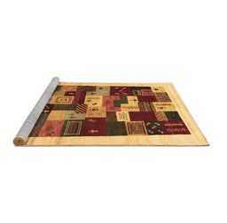 Sideview of Machine Washable Abstract Brown Contemporary Rug, wshcon1559brn