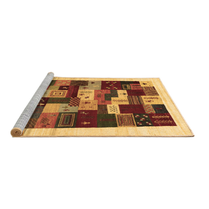 Sideview of Machine Washable Abstract Brown Contemporary Rug, wshcon1559brn