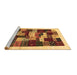 Sideview of Machine Washable Abstract Brown Contemporary Rug, wshcon1559brn