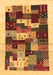 Machine Washable Abstract Brown Contemporary Rug, wshcon1559brn