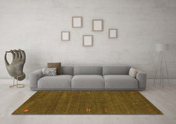 Machine Washable Abstract Orange Contemporary Area Rugs in a Living Room, wshcon155org