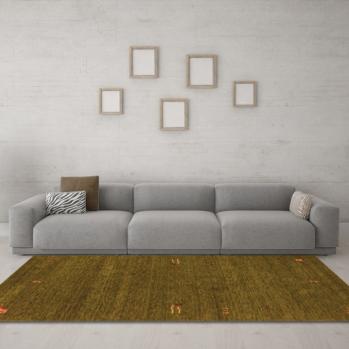 Machine Washable Abstract Orange Contemporary Area Rugs in a Living Room, wshcon155org