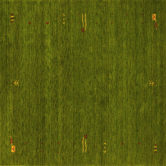 Square Abstract Yellow Contemporary Rug, con155yw