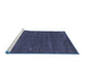 Sideview of Machine Washable Abstract Blue Contemporary Rug, wshcon155blu