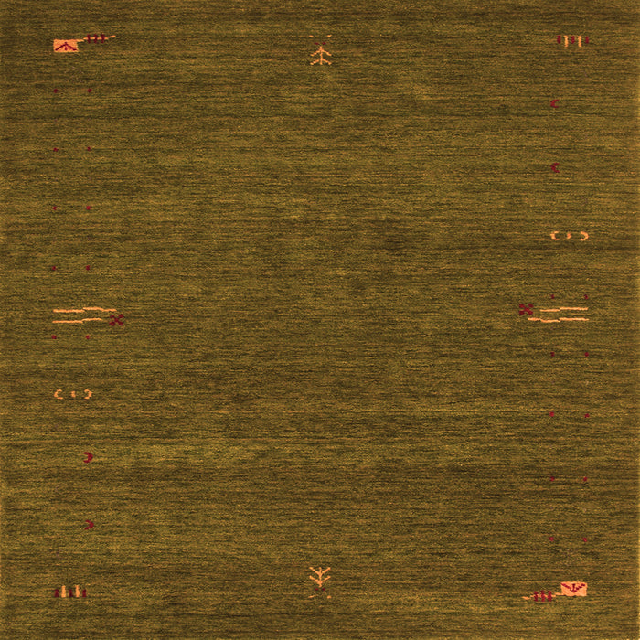 Round Machine Washable Abstract Orange Contemporary Area Rugs, wshcon155org