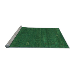 Sideview of Machine Washable Abstract Light Blue Contemporary Rug, wshcon155lblu