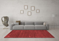 Machine Washable Abstract Red Contemporary Rug, wshcon155red