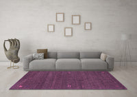 Machine Washable Abstract Purple Contemporary Rug, wshcon155pur