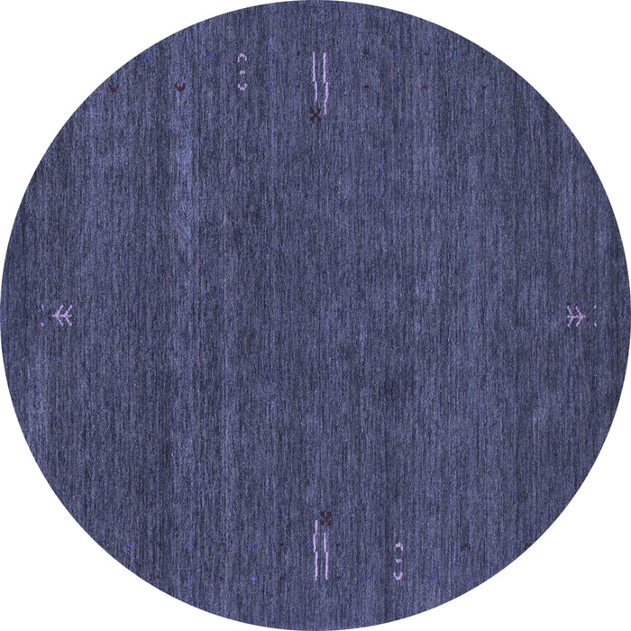 Round Abstract Blue Contemporary Rug, con155blu