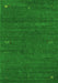 Serging Thickness of Machine Washable Abstract Green Contemporary Area Rugs, wshcon155grn