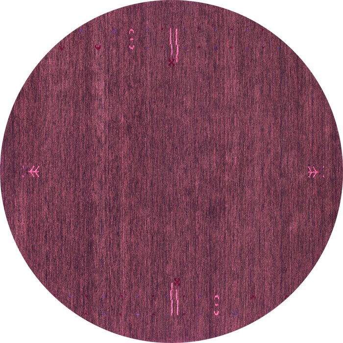 Round Machine Washable Abstract Pink Contemporary Rug, wshcon155pnk