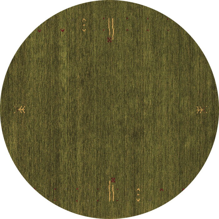 Round Abstract Brown Contemporary Rug, con155brn