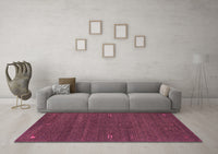 Machine Washable Abstract Pink Contemporary Rug, wshcon155pnk