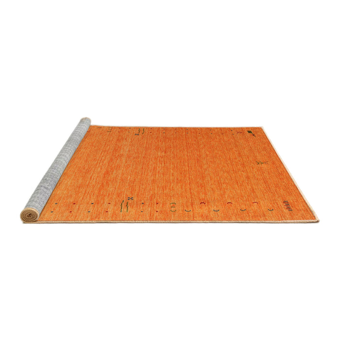 Serging Thickness of Machine Washable Contemporary Orange Red Rug, wshcon156