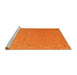 Serging Thickness of Machine Washable Contemporary Orange Red Rug, wshcon156