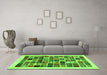 Machine Washable Abstract Green Contemporary Area Rugs in a Living Room,, wshcon1560grn