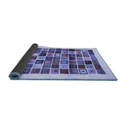 Sideview of Abstract Blue Contemporary Rug, con1560blu