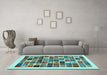 Machine Washable Abstract Light Blue Contemporary Rug in a Living Room, wshcon1560lblu