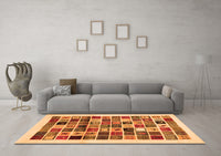 Machine Washable Abstract Orange Contemporary Rug, wshcon1560org