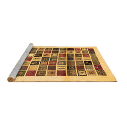 Sideview of Machine Washable Abstract Brown Contemporary Rug, wshcon1560brn