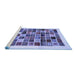 Sideview of Machine Washable Abstract Blue Contemporary Rug, wshcon1560blu