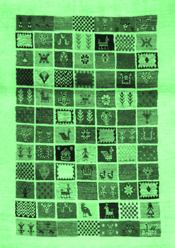 Abstract Emerald Green Contemporary Rug, con1560emgrn