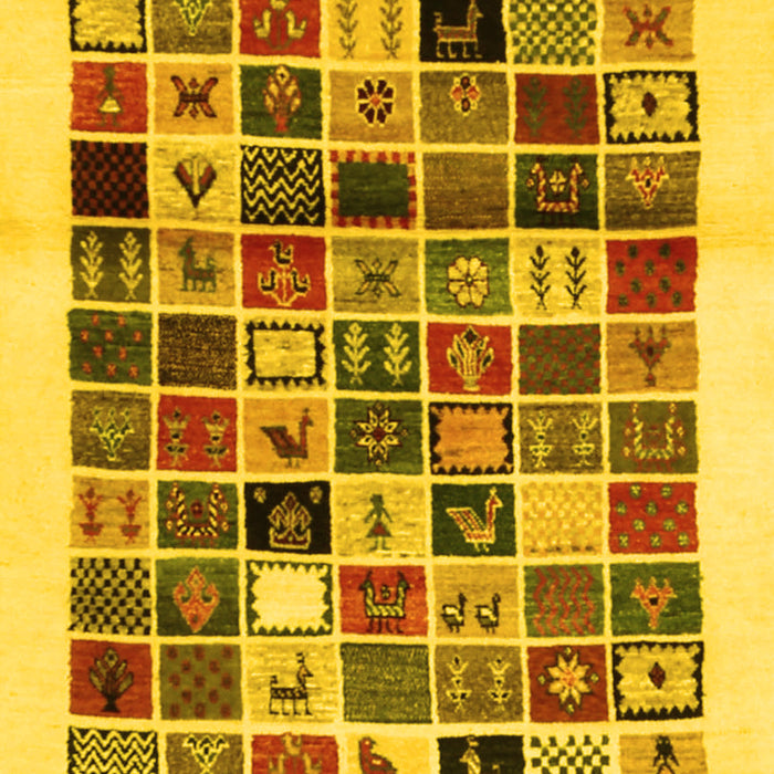 Abstract Yellow Contemporary Rug, con1560yw