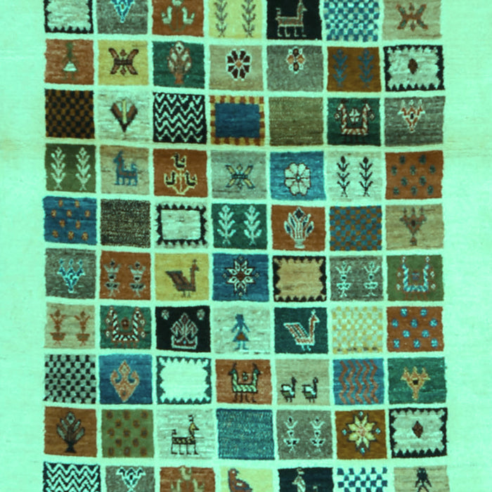 Machine Washable Abstract Turquoise Contemporary Area Rugs, wshcon1560turq