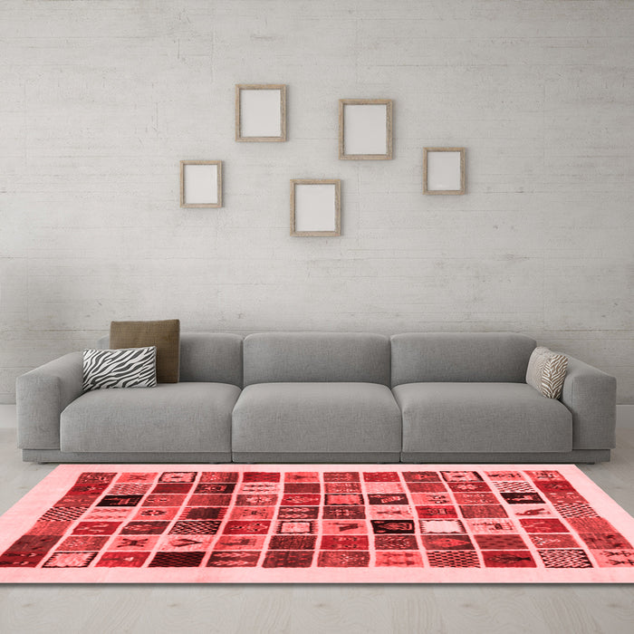 Contemporary Red Washable Rugs