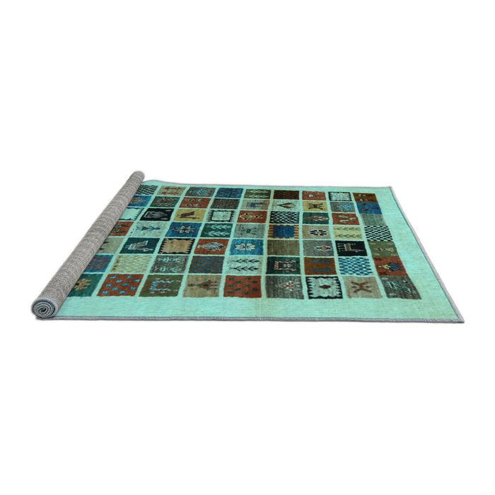 Sideview of Machine Washable Abstract Light Blue Contemporary Rug, wshcon1560lblu